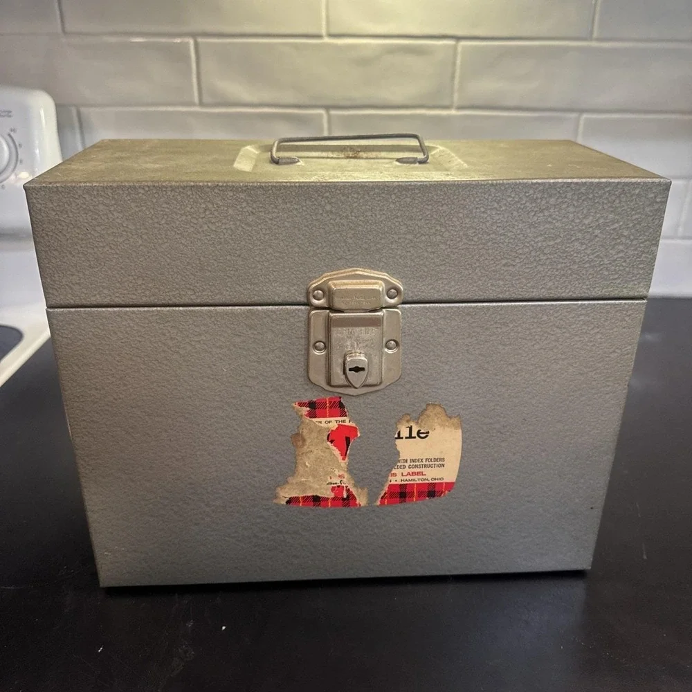 VINTAGE Hamilton‎ Skotch PORTA-file Metal Storage Box 12x5x10